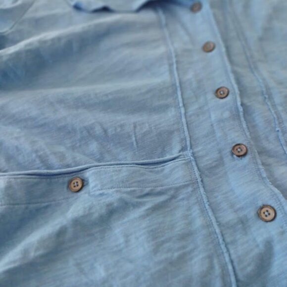 Habitat Clothes to Live In Women’s XL Blue 100% Cotton Button Front Top - Picture 4 of 7